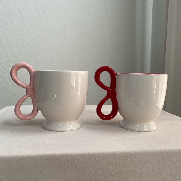 🎀 Bow Mugs | Christmas | Pink & Red | Set of 2 - Picture 7 of 9
